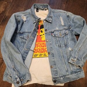 💙 LEVI STRAUSS DENIM JACKET. VINTAGE FEEL. LRG. UNISEX. 👌